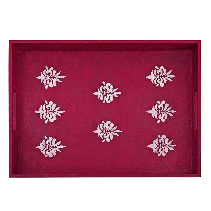 White Booty Maroon Tray |  home dacore 