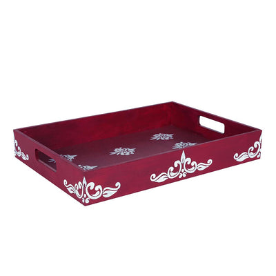 White Maroon Tray | White Booty Designs Maroon Tray