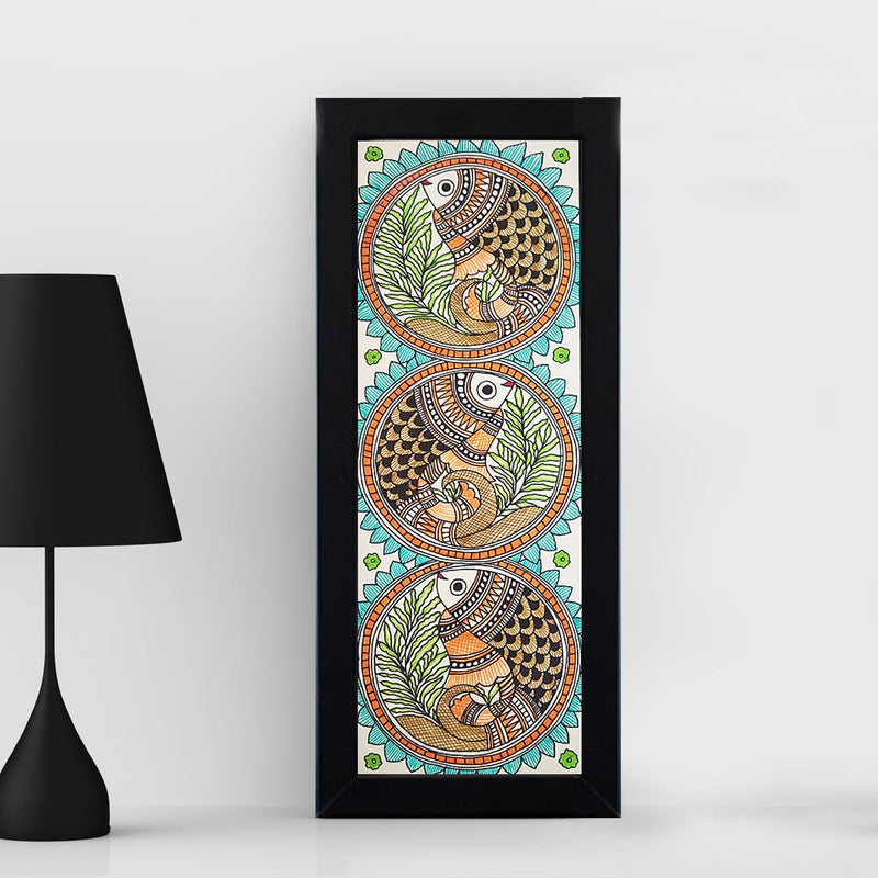 Fish Madhubani Painting | Mdhubani Painting | Madhubani Fish | Adikala Craft Store | Craft | Art Craft | Painting | Tree of Life | Decoration  | Wall Painting | Wall Art | Wall Design | Design