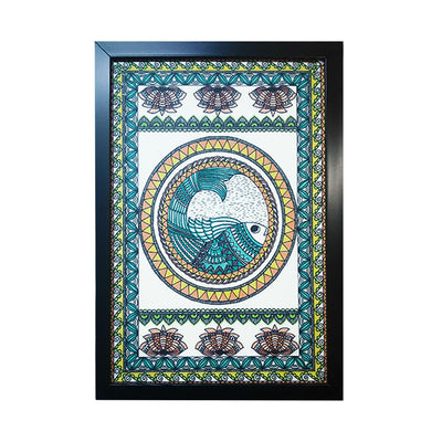 Blue Fish Madhubani Painting | Adikala Craft Store | Craft | Art Craft | Painting | Tree of Life | Decoration | Wall Painting | Wall Art | Wall Design | Design