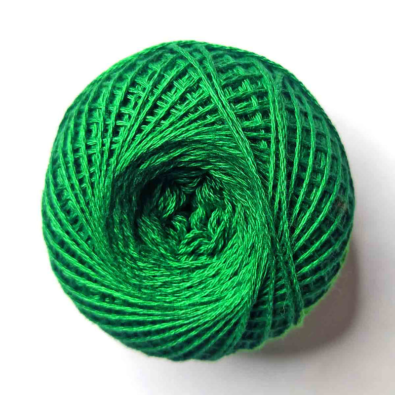 Green Color 3 Ply Crochet Thread Cotton Yarn for Knitting & Craft Making