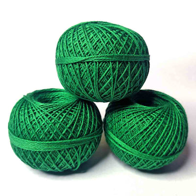 Green Color 3 Ply Crochet Thread Cotton Yarn for Knitting & Craft Making
