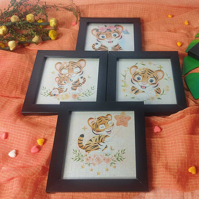 Cute Tiger & Tigers Coasters Set of 4
