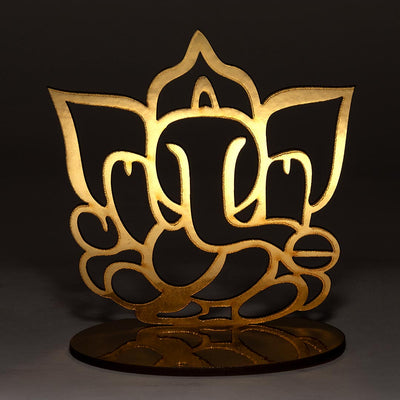 Lord Ganesh Golden Tea light Holder