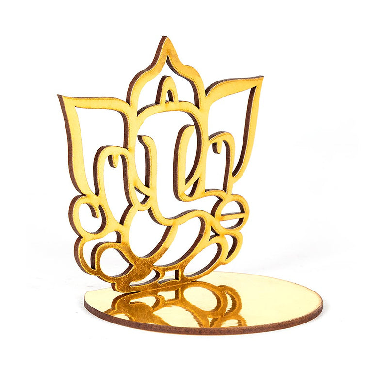 Lord Ganesh Golden Tea light Holder