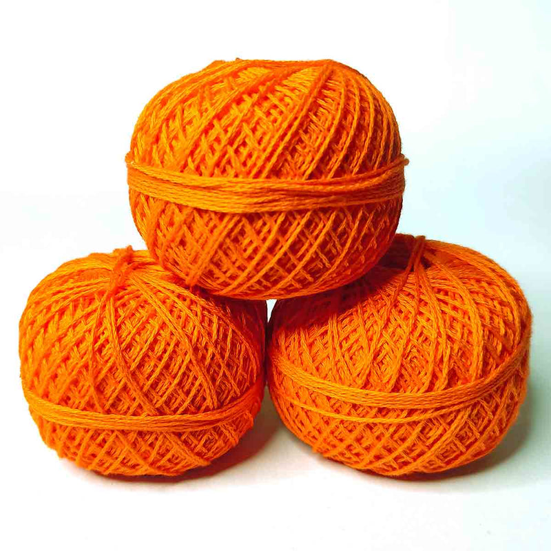 Orange Color 3 Ply Crochet Thread Cotton Yarn for Knitting & Craft Making