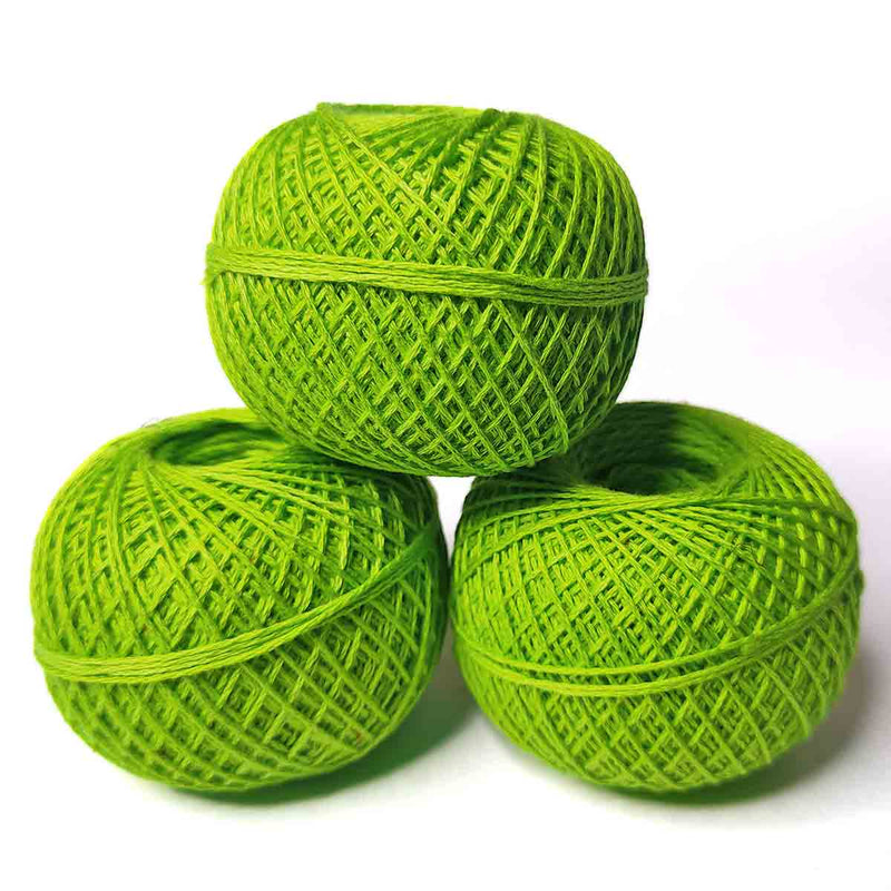 Parrot Green Color 3 Ply Crochet Thread Cotton Yarn for Knitting & Craft Making