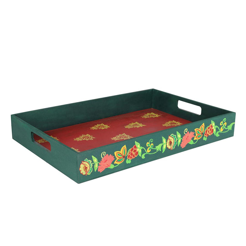 Red And Green Tray With Booty Design