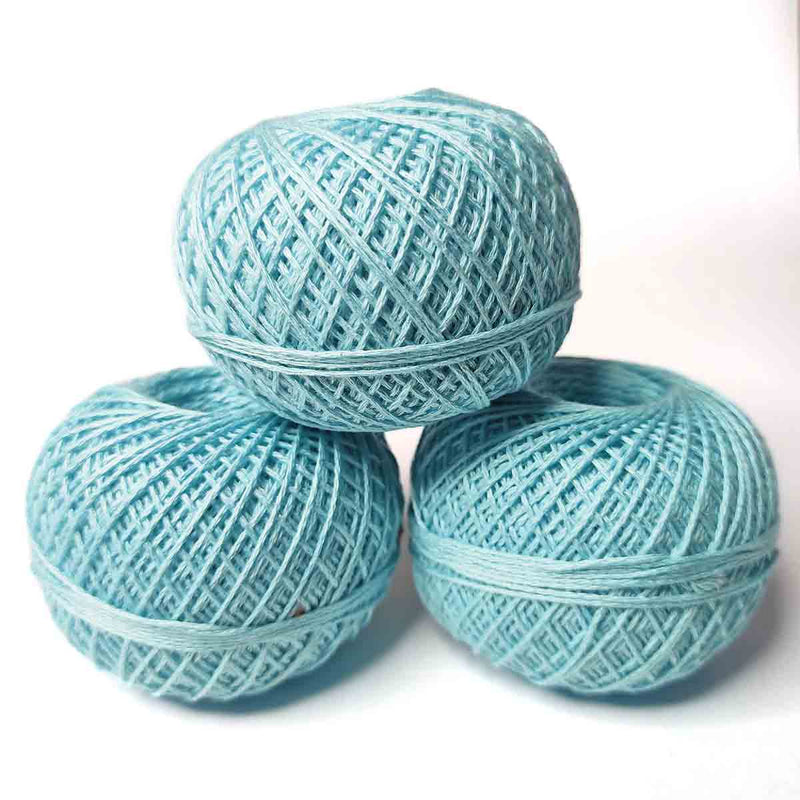 Sky Blue Color 3 Ply Crochet Thread Cotton Yarn for Knitting & Craft Making