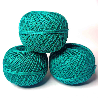 Teal Blue Color 3 Ply Crochet Thread Cotton Yarn for Knitting & Craft Making