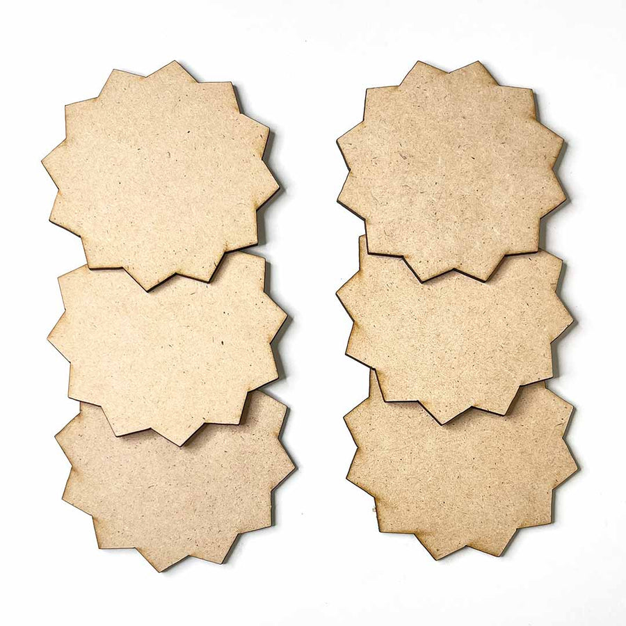 Star Mdf Base Set of 6 | Star MDF Base | Star | Adikala Craft Store | Craft Store | Art Craft | Craft | Adikala | Decoration | Project | DIY | Collection