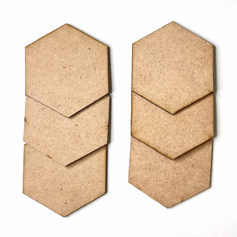 Hexagonal Mdf Base Set of 6 | Hexagon MDF | Hexagon | MDF Base | Adikala Craft Store | Craft Store | Art Craft | Craft | Adikala | Decoration | Project | DIY | Collection