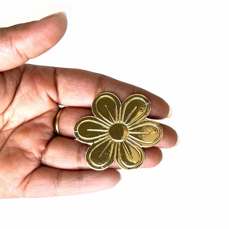 Golden Color Small Size Flower Set Of 20 | Adikala Craft Store | Art Craft | Golden Small Size Flower | jewellery making