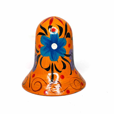 Orange Color Big Size Handpainted Bells (Set Of 2)