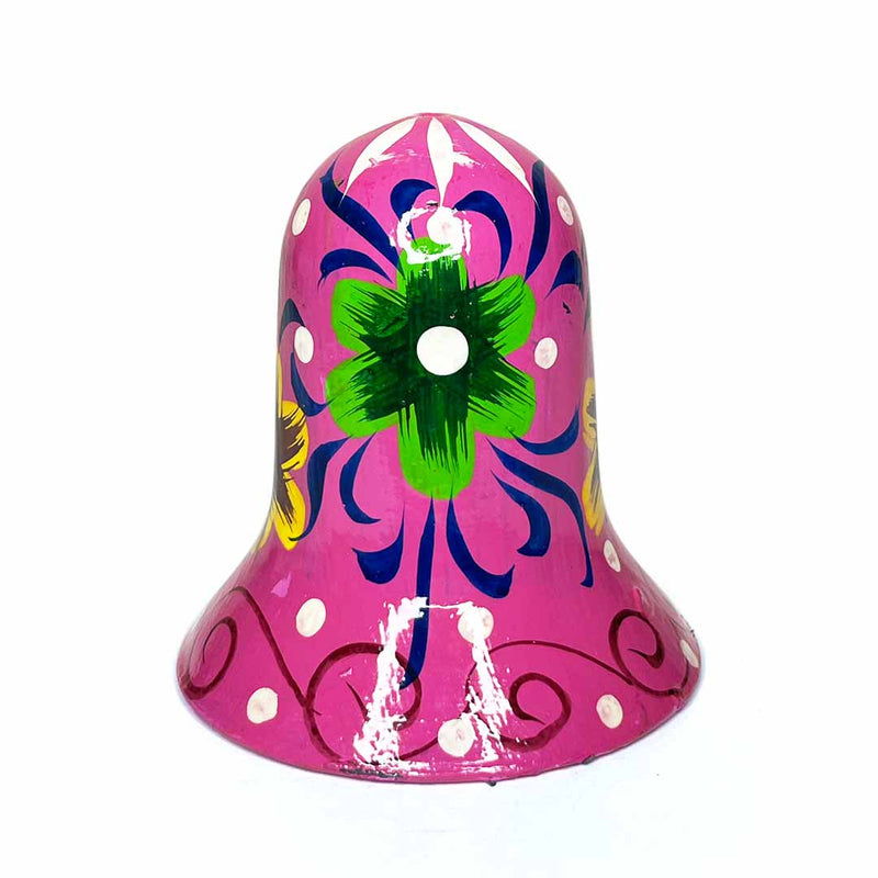 Pink Color Big Size Handpainted Bells (Set Of 2)