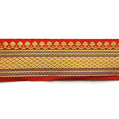 Orange & Golden Zari Color Weaving Border- ( 5mtr ) | Orange Color Lace | Golden Zari | Adikala Craft Store | Art Craft | Decoration | Laces Collection | Border Collection | Craft Making