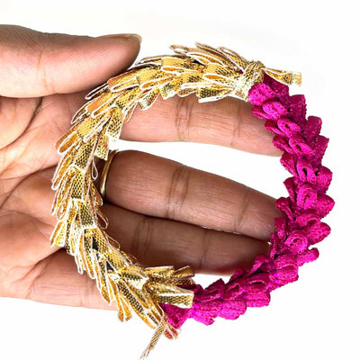 Half Rani Pink & Half Golden Gota Ring | Wedding Decoration | Traditional Art | Dress Making | DIY | Jawellry Making Material
