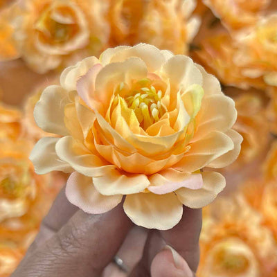Orange Color Peony Flower | Head Artificial Pack Of 20 | Artificial Flower | Flower Bunch | Art Craft | Decoration Craft | indian Home | Decoration | Project Making | online Art | Design | Beautiful | Adikala | Adikala Craft Store