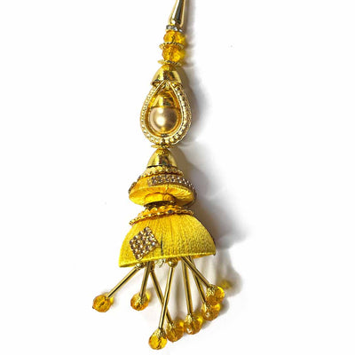 Yellow Silk Thread Cone | cone With Glass Pipe | pipe Ethenic Work | latkan | hanging Set of 2 | Ethenic Work | Art Craft | Decoration Craft | indian Home | Decoration | Project Making | online Art | Design | Beautiful | Adikala | Adikala Craft Store