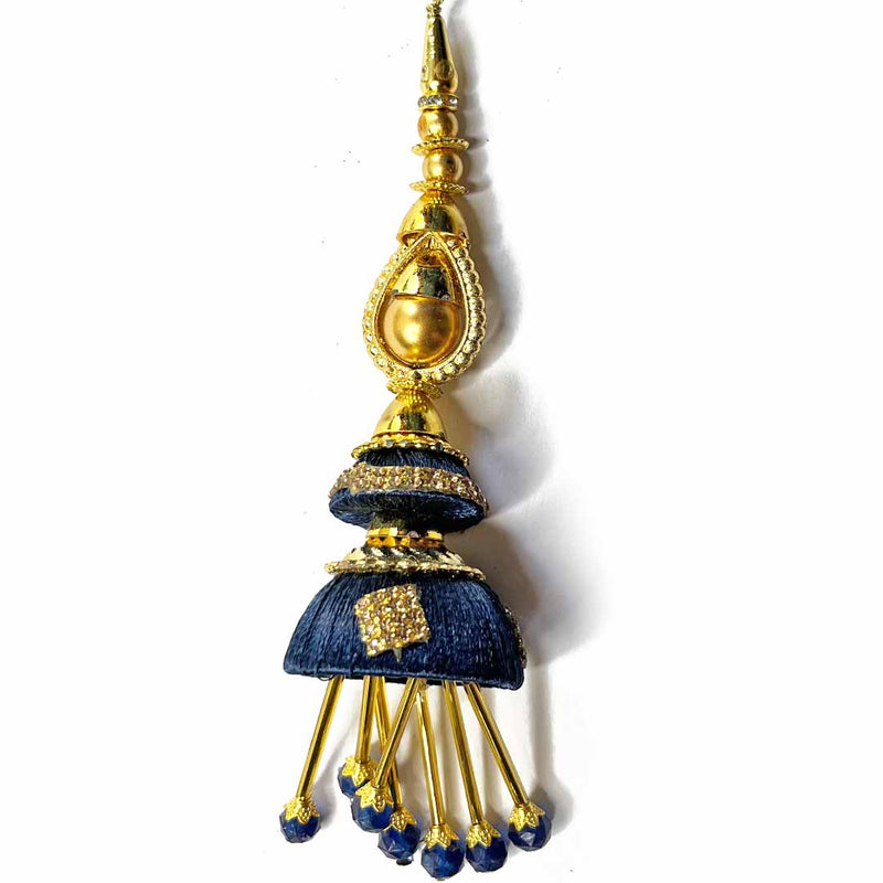 dark Blue Silk Thread Cone | cone With Glass Pipe | pipe Ethenic Work | latkan | hanging Set of 2 | Ethenic Work | Art Craft | Decoration Craft | indian Home | Decoration | Project Making | online Art | Design | Beautiful | Adikala | Adikala Craft Stor