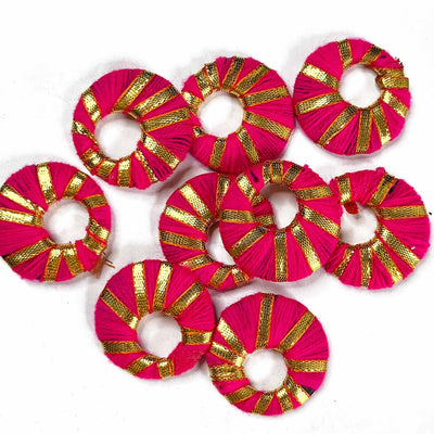 Rani Pink  Color | Gota ring | Rajasthani | Gota Shape Pack of 20 | Art Craft | Decoration Craft | indian Home | Decoration | Project Making | online Art | Design | Beautiful | Adikala | Adikala Craft Store