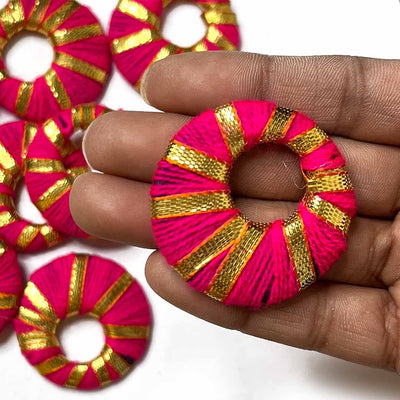 Rani Pink Color | Gota ring | Rajasthani | Gota Shape Pack of 20 | Art Craft | Decoration Craft | indian Home | Decoration | Project Making | online Art | Design | Beautiful | Adikala | Adikala Craft Store