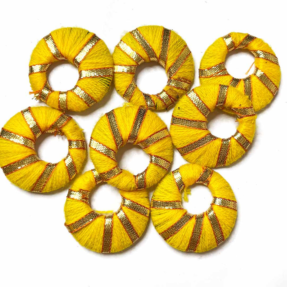 Yellow Color | Gota ring | Rajasthani | Gota Shape Pack of 20 | Art Craft | Decoration Craft | indian Home | Decoration | Project Making | online Art | Design | Beautiful | Adikala | Adikala Craft Store