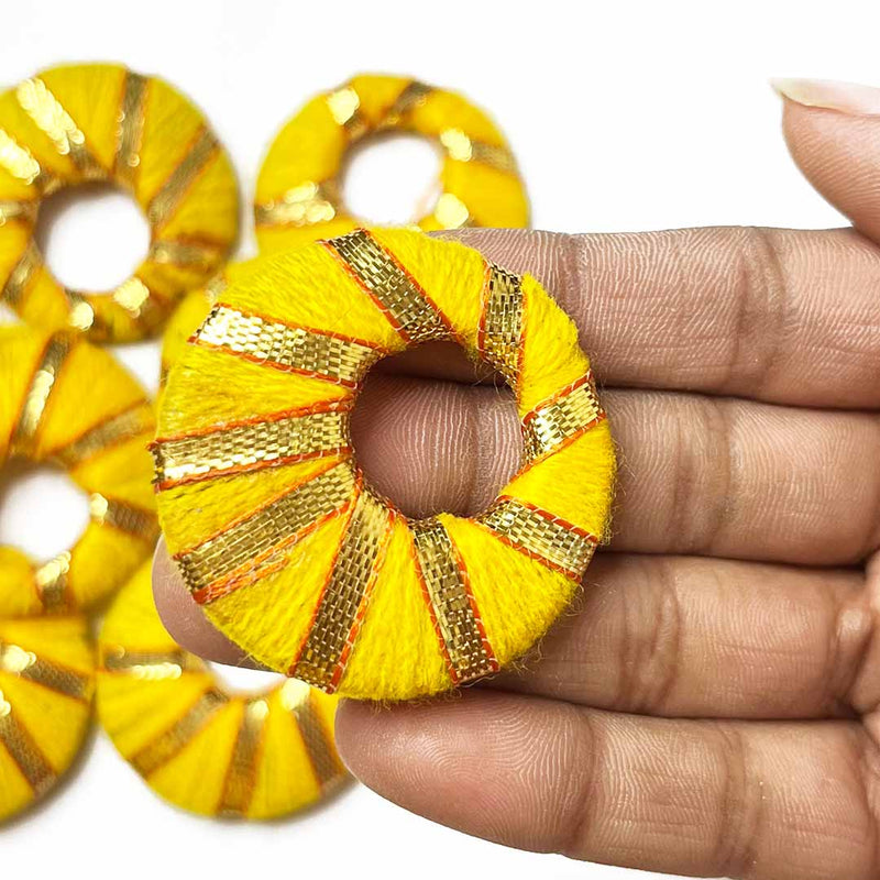 Yellow Color | Gota ring | Rajasthani | Gota Shape Pack of 20 | Art Craft | Decoration Craft | indian Home | Decoration | Project Making | online Art  | Design | Beautiful | Adikala | Adikala Craft Store