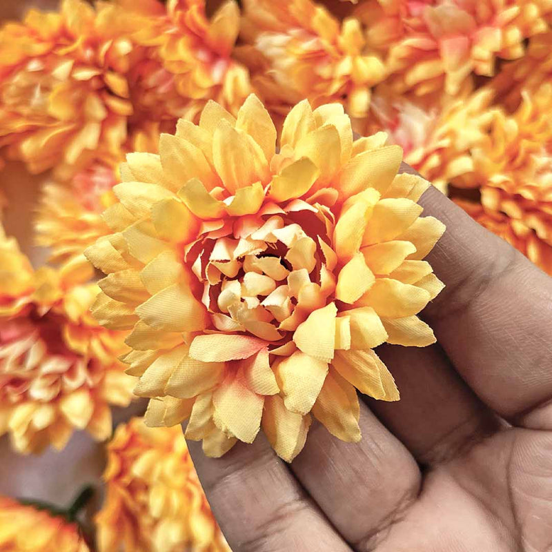 Peach Color Dahlia | Dahlia Flower | Pack Of 10 (6cm) | Art Craft | Decoration Craft | indian Home | Decoration | Project Making | online Art  | Design | Beautiful | Adikala | Adikala Craft Store
