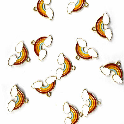 Rainbow With Clouds | Clouds Top Whole Metal | Metal Charms | Charms Set of 6 | Whole metal | Art Craft | Decoration Craft | indian Home | Decoration | Project Making | online Art | Design | Beautiful | Adikala | Adikala Craft Store