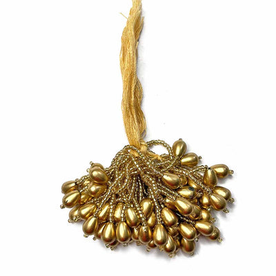 Drop Shape Golden Beads Tassel | tassels | Golden beads | Tassels Pack of 10 | Drop Shape Golden Beads | Art Craft | Decoration Craft | indian Home | Decoration | Project Making | online Art | Design | Beautiful | Adikala | Adikala Craft Store
