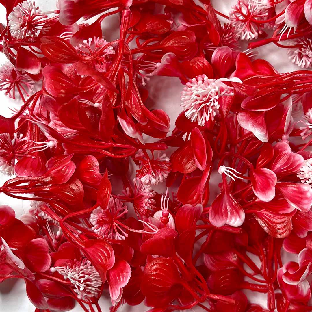 Red Color Big Size Leaf | Leaf With Flower | Flower pack of 25 | Leaf | Flower | Red Color Flower | Art Craft | Decoration Craft | indian Home | Decoration | Project Making | online Art | Design | Beautiful | Adikala | Adikala Craft Store