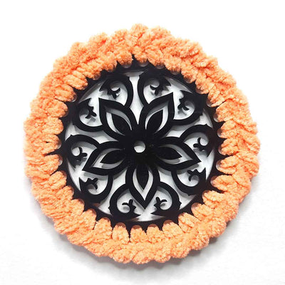Peach Soft Yarn Hand Weaved Acrylic Coaster Set of 4