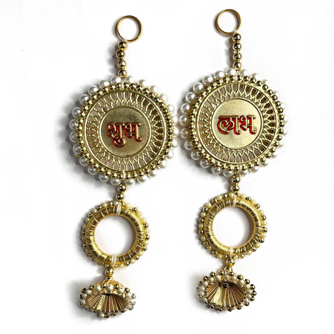 Sst Labh Color Golden Color Shubh Labh For Decoration Pack Of 1 Pair – Adikala - Craft ...