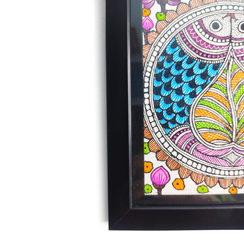 Madhubani Painting With Fish And Lotus | Madhubani Painting | Fish And Lotus | Adikala Craft Store | Craft | Art Craft | Painting | Tree of Life | Decoration | Wall Painting | Wall Art | Wall Design | Design