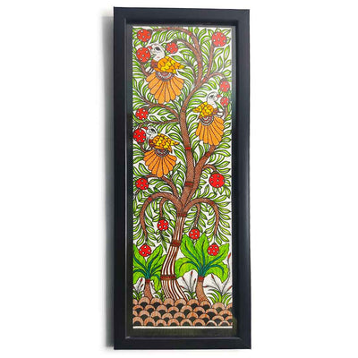 Birds Madhubani Painting | adikala | Adikala Craft Store | Craft | Art Craft | Painting | Tree of Life | Decoration | Wall Painting | Wall Art | Wall Design | Design