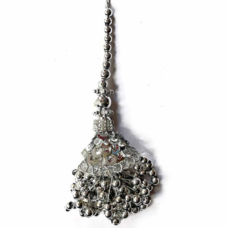 Silver Color Cone | Cone With Beads | hanging latkan | Latkan Set of 2 | Art Craft | Decoration Craft | indian Home | Decoration | Project Making | online Art  | Design | Beautiful | Adikala | Adikala Craft Store