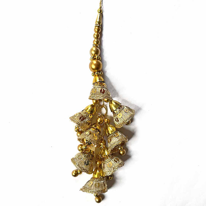 Golden Zari Cones | Beads | Cones With Latkan | Latkan Hanging Tassels | Set Of 2 | Zari | Art Craft | Decoration Craft | indian Home | Decoration | Project Making | online Art | Design | Beautiful | Adikala | Adikala Craft Store