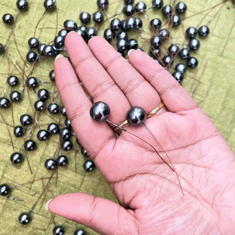 Dark Grey Color Berries Stem Filler Pack Of 50