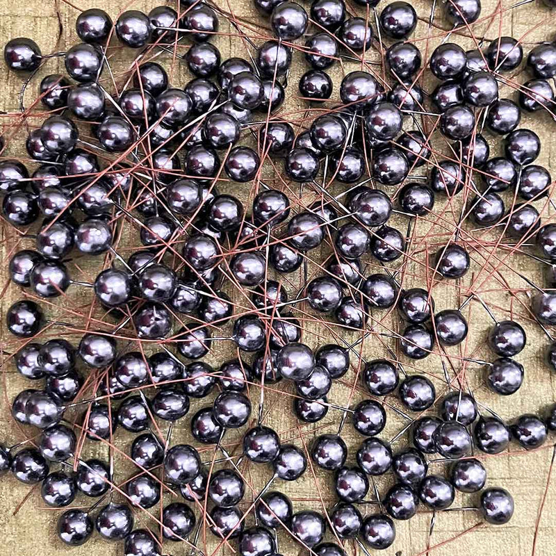 Dark Grey Color Berries Stem Filler Pack Of 50