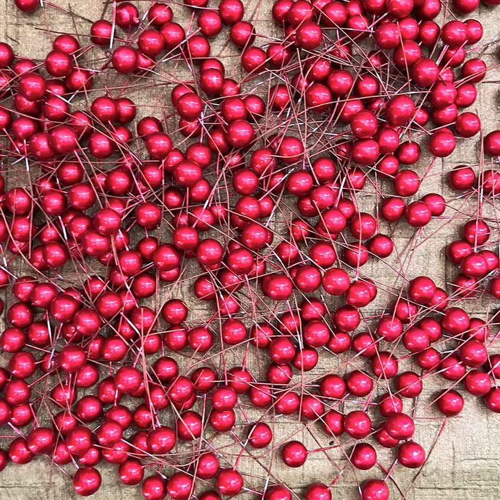 Red Color Berries Stem Filler Pack Of 50
