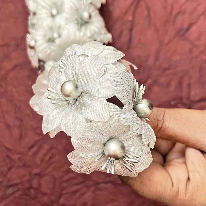 Silver Tissue Flower Bunch 2 Of 12 PCS.