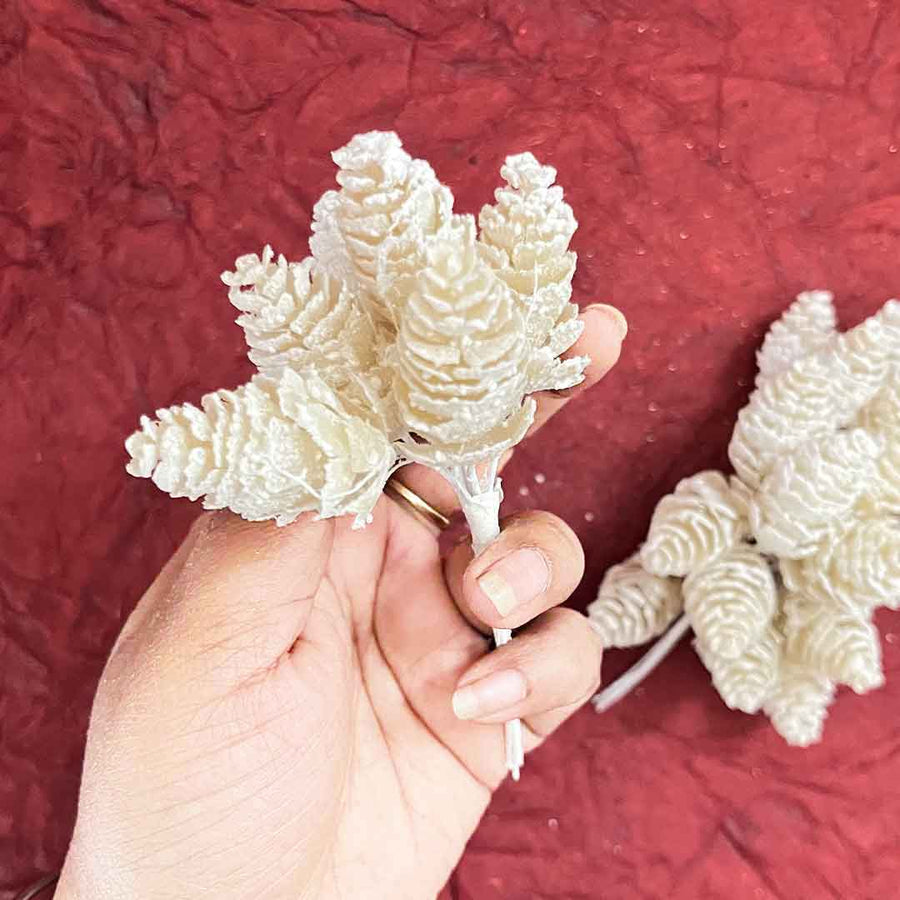 Cream Color Pine Filler Pack Of 2 Bunch (12 stems) |  Cream Color | Pine Filler | Cream Color Pine Filler | Pack of Bunch  | Craft Shop | Art Craft | Online craft | Adikala Craft Store 