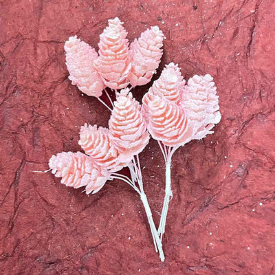 Pink Color Pine Filler Pack Of 2 Bunch (12 stems) | Pink Color  | Filler Pack of Bunch | 12 stems | Craft Store | Art Craft | Adikala Craft Store | Online Craft 