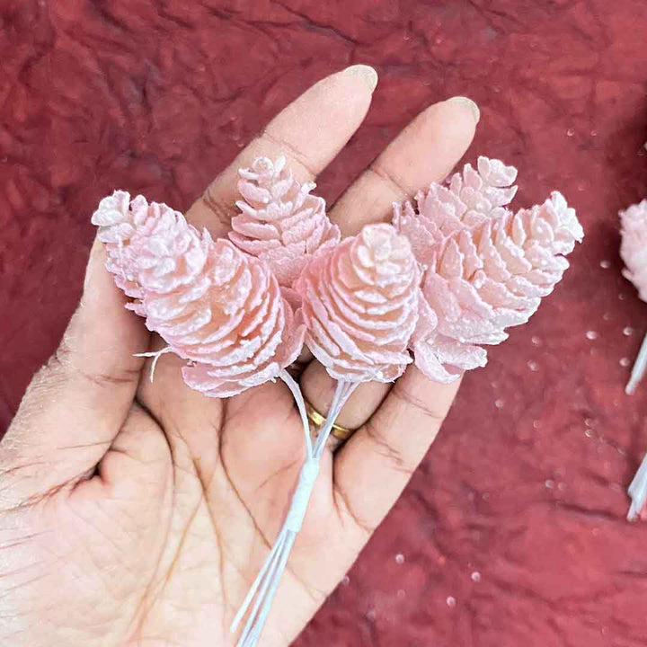 Pink Color Pine Filler Pack Of 2 Bunch (12 stems) | Pink Color | Filler Pack of Bunch | 12 stems | Craft Store | Art Craft | Adikala Craft Store | Online Craft