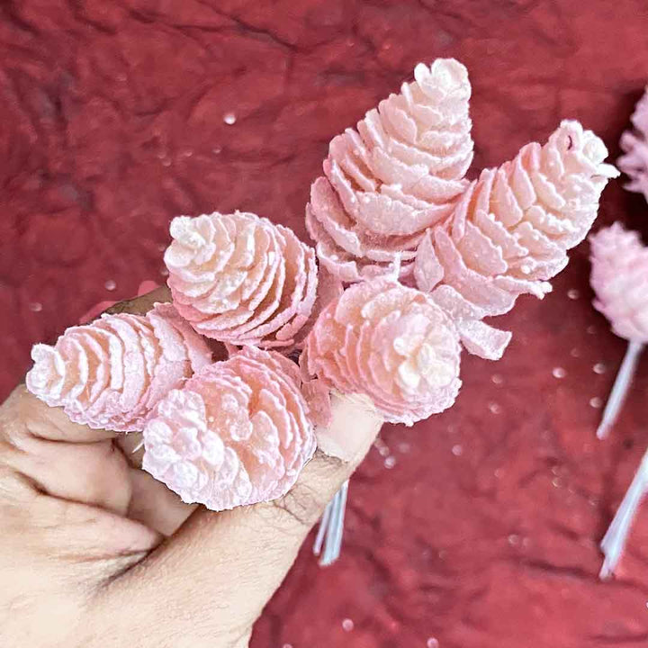 Pink Color Pine Filler Pack Of 2 Bunch (12 stems) | Pink Color | Filler Pack of Bunch | 12 stems | Craft Store | Art Craft | Adikala Craft Store | Online Craft