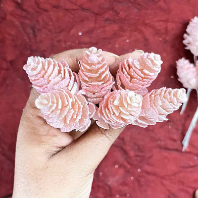Pink Color Pine Filler Pack Of 2 Bunch (12 stems) | Pink Color | Filler Pack of Bunch | 12 stems | Craft Store | Art Craft | Adikala Craft Store | Online Craft