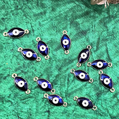 Blue Color Evil Eye Two Sided Whole Metal Charms Set Of 6