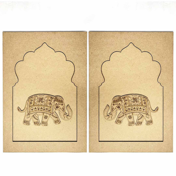 Jharokha With Elephant Mdf Cutout 13 inches | Jharokha With Elephant  |  Cutout 13 inches |  Elephant |  Mdf Cutout | Art Craft | Craft Store | Craft | Art Making | Project Making | Online Art Craft | Indian Art Craft | Indian Craft | Handmade | decoration Essentials | Adikala Craft Store 