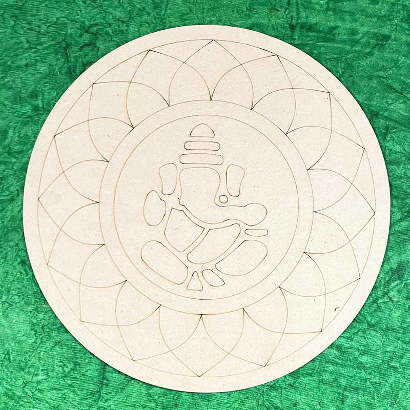 Lord Ganesha Mandala Design MDF Engraved Base 12 INCH | Lord Ganesha | Ganesha Mandala Design | MDF Engraved Base | Engraved 12 Inch Design Mdf Cutouts | Art Craft | Craft Store online | Adikala